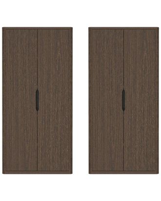 Manhattan Comfort Set Of 2 Rivington Modern Bookcase Cabinets (5-Shelf)