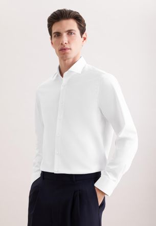 Seidensticker Businesshemd SEIDENSTICKER Schwarze Rose, Herren, Gr. XXL (46), normale &Auml;rmell&auml;ngen, weiss (wei&szlig;), 93% Polyester, 7% Elasthan, unifarben, regular fit,