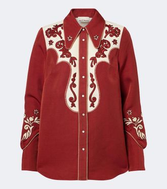 Alemais Al&eacute;mais Duke embroidered wool-blend shirt