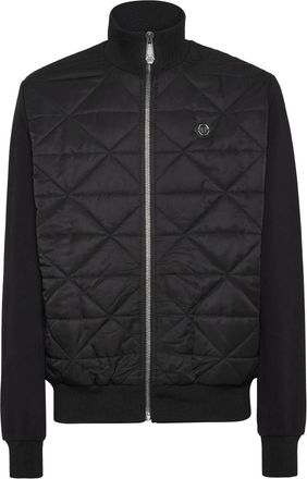 Philipp Plein Fleece en Nylon Gewatteerde Jas - Heren - Zomerjassen - Zwart - 3XL - Nylon - Jassen