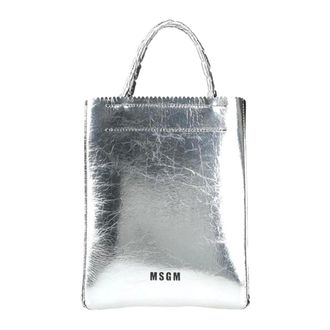 Msgm Tote Bags, female, Gray, Size: ONE SIZE Borsa