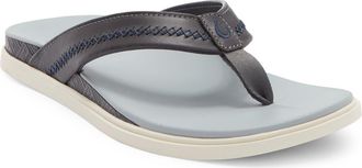 Olukai Shoreline Flip Flop in Rock /Pale Grey at Nordstrom, Size 14