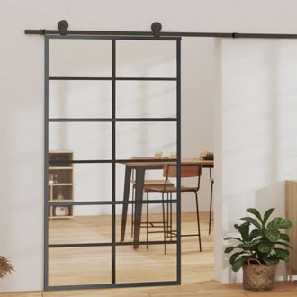 vidaXL Vidaxl - Puerta Corredera Con Herrajes Esg Vidrio Y Aluminio 102x205 Cm