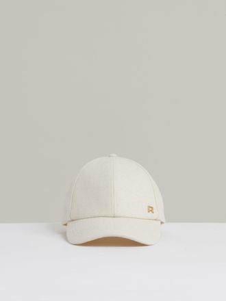 Reiss Cream Wool-blend Flannel Baseball Cap