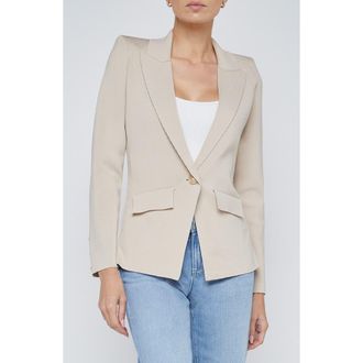 L'agence Chamberlain Knit Blazer in Ivory/Gold at Nordstrom, Size X-Small