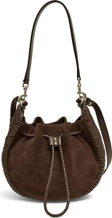Aim&eacute;e All For Love Convertible Drawstring Bucket Bag in Fudge Suede at Nordstrom