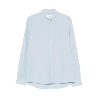 Les Deux Cotton-Linen Shirt - male - Les Deux - Casual Shirts - Blue - XS - Shirts