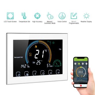 OEM Termostato Inteligente Programable Wi-fi 95-240v, 5+1+1 Periodos, Control Por Voz, Pantalla Lcd Retroiluminada, Termostato Para Calefacci&oacute;n De Agua/ga