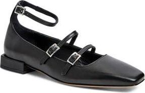 Bruno Magli Petra Ankle Strap Mary Jane Flat in Black at Nordstrom Rack, Size 10.5
