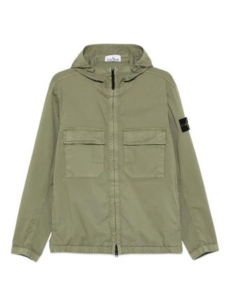 Stone Island hooded patch-pocket jacket - Groen
