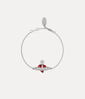 Vivienne Westwood New Diamante Heart Bracelet Silver Cubic Zirconia Women