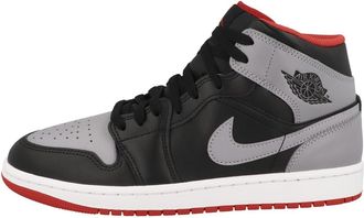 Nike Air Jordan 1 Mid Mens Trainers Sneakers Basketball Fashion Shoes DQ8426 (Black/Fire Red/White/Cement Grey 006) UK12 (EU47.5)