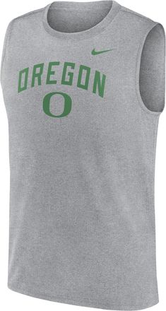 Nike Oregon Primetime Arch Legend Nike Mens Dri-FIT College Muscle Tank Top in Grey | 01B306GUON-G1M