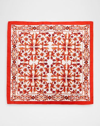 Dolce & Gabbana Floral Silk Twill Scarf