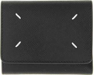 Maison Margiela Tri-fold Portemonnee - Dames - Portefeuilles - Zwart - ONE Size - Leer - Accessoires