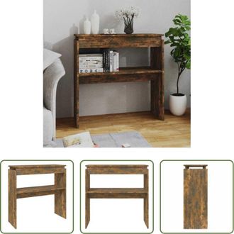 vidaXL Tavolino in legno - Tavolino Consolle Rovere Fumo 80x30x80 cm in Legno Multistrato