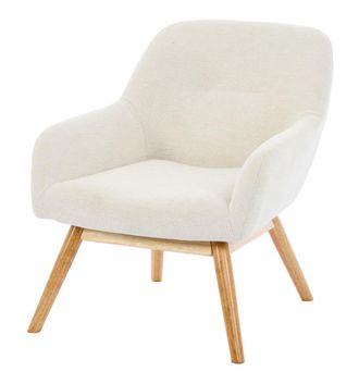 Moloo Sill&oacute;n de madera natural y tela trendy beige