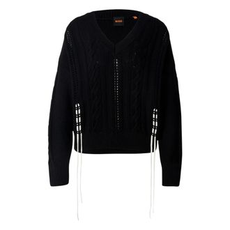 HUGO BOSS Truien & Vesten, Dames, Zwart, L, C_fangallo trui
