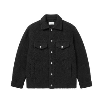 Laneus Wool Trucker Boucl&eacute; Jacket - Dames - Jassen - Zwart - Maat: 6XL Wol