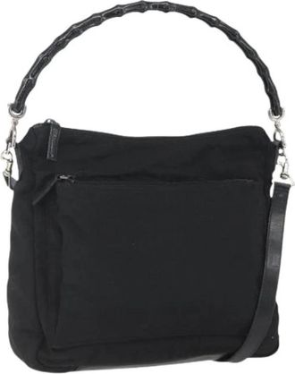 Gucci Pre-owned Nylon Schoudertas - Dames - Vintage Schoudertas - Zwart - ONE Size - Nylon - Vintage