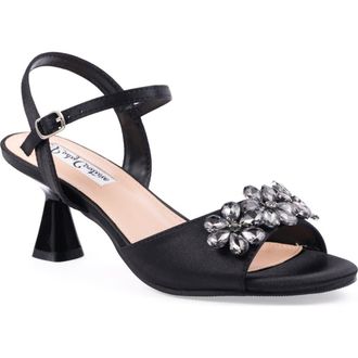Lady Couture Liz Floral Crystal Sandal in Black at Nordstrom Rack, Size 13