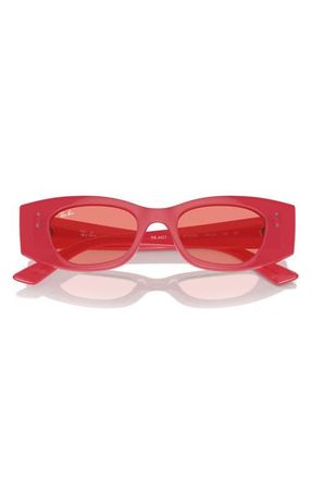 Ray-Ban Kat 49mm Small Rectangular Sunglasses in Pink at Nordstrom