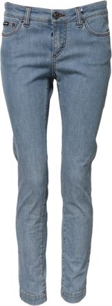 Dolce & Gabbana Womens Blue Cotton Pretty Midwaist Skinny Denim Jeans Elastane Clothing