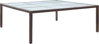 vidaXL Vidaxl - Mesa De Comedor De Jard&iacute;n Rat&aacute;n Sint&eacute;tico Marr&oacute;n 200x200x74 Cm