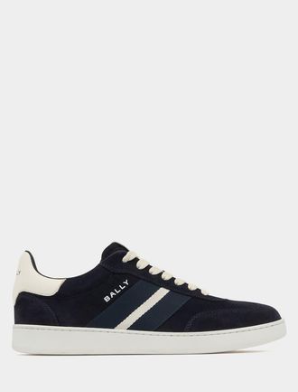 Bally Retro Crest Sneaker in Calf Suede in Blue at Nordstrom, Size 40