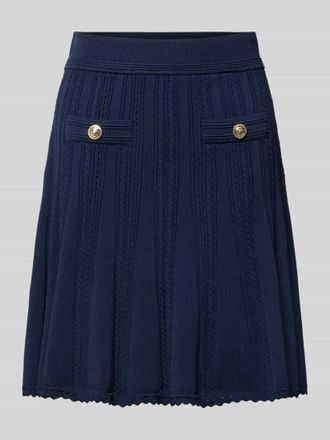 Guess Knielanger Strickrock aus Viskose-Mix mit Eingrifftaschen in Marine, Gr&ouml;&szlig;e XL