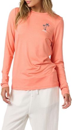 O'Neill Breezy Long Sleeve Rashguard in Heather Peach Echo at Nordstrom, Size Large