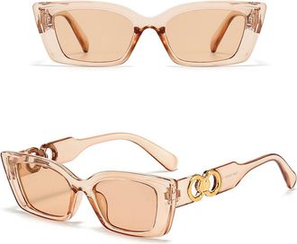 Generic Fashion Style Men For Women Sun glasses Rectangle Shape Hollow Out Leg Male Female Sunglasses,Leopard Tea 2026