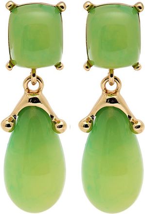 Kenneth Jay Lane 22kt Gold-plated Clip-on Drop Earrings - Green - One Size
