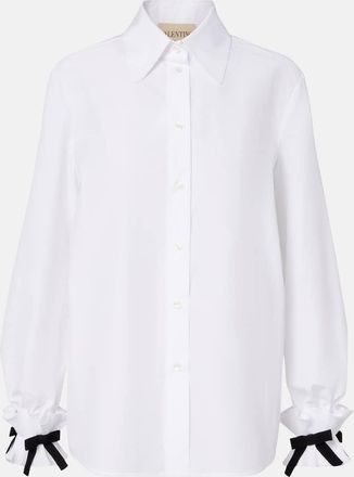 Valentino Bow-detail cotton-blend poplin shirt