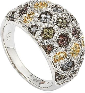 Suzy Levian Sterling Silver Pave Cubic Zirconia Ring