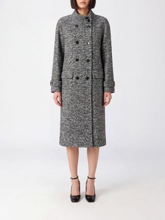 Dolce & Gabbana Cappotto lungo doppiopetto in lana con collo alto e martingala