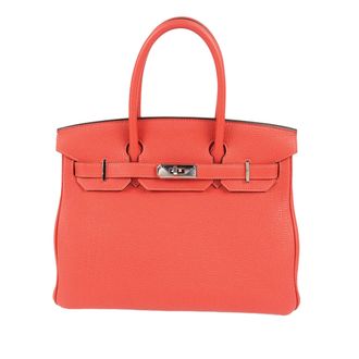 Herm&egrave;s Pre-owned Womens Birkin Tote Textured Leather - Orange - One Size
