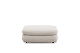 Castlery Fable Side Ottoman Customized, Performance Fleece Cream, Spill Resistant, Ultra Deep Seats for Ottomans