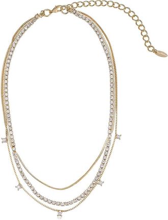 Ettika Set of 4 Crystal & Chain Link Necklaces in Gold at Nordstrom