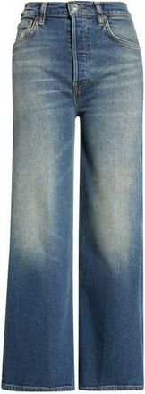 Re/Done High Waist Crop Wide Leg Jeans in Smoke Water at Nordstrom Rack, Size 24