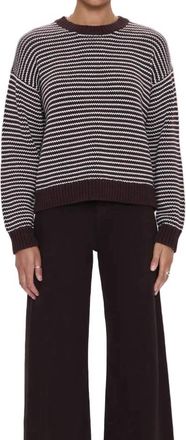 Pistola Denim Aura Relaxed Crew Sweater In Mocha