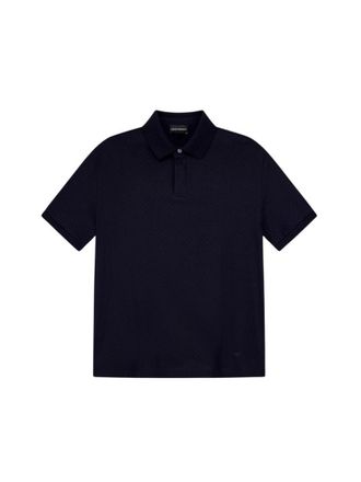 Emporio Armani Navy Blue Shirt Collar Polo