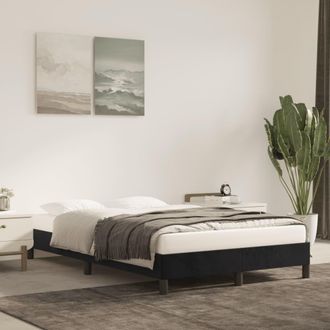 vidaXL Estructura De Cama Sin Colch&oacute;n Terciopelo Negro 120x200 Cm Vidaxl