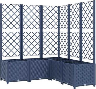 vidaXL Jardinera Con Enrejado Pp Azul Gris 120x120x136 Cm Vidaxl