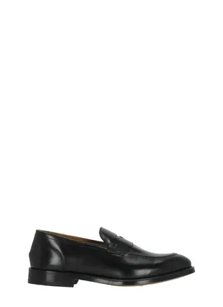 Doucal's Black Smooth Leather Mask Loafers