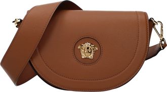 Versace Brown Leather Crossbody Womens Bag