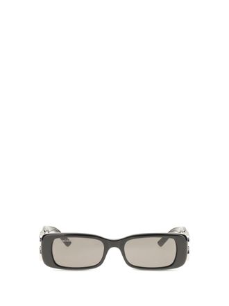 Balenciaga Mens Sunglasses Dynasty Rectangle Black Black-Silver Acetate Black/silver