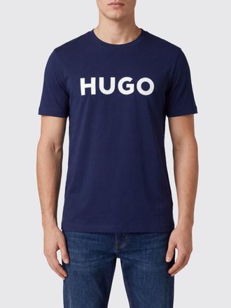 HUGO BOSS T-shirt girocollo in cotone con logo a contrasto