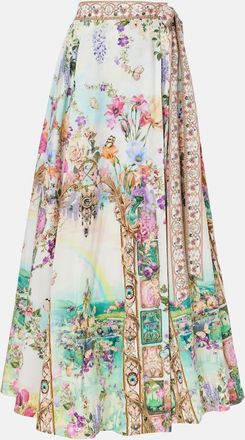 Camilla Gonna a portafoglio in cotone con stampa