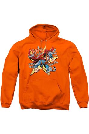 Gildan Superman Stars And Chains Adult Pull Over Hoodie / Hooded Sweatshirt